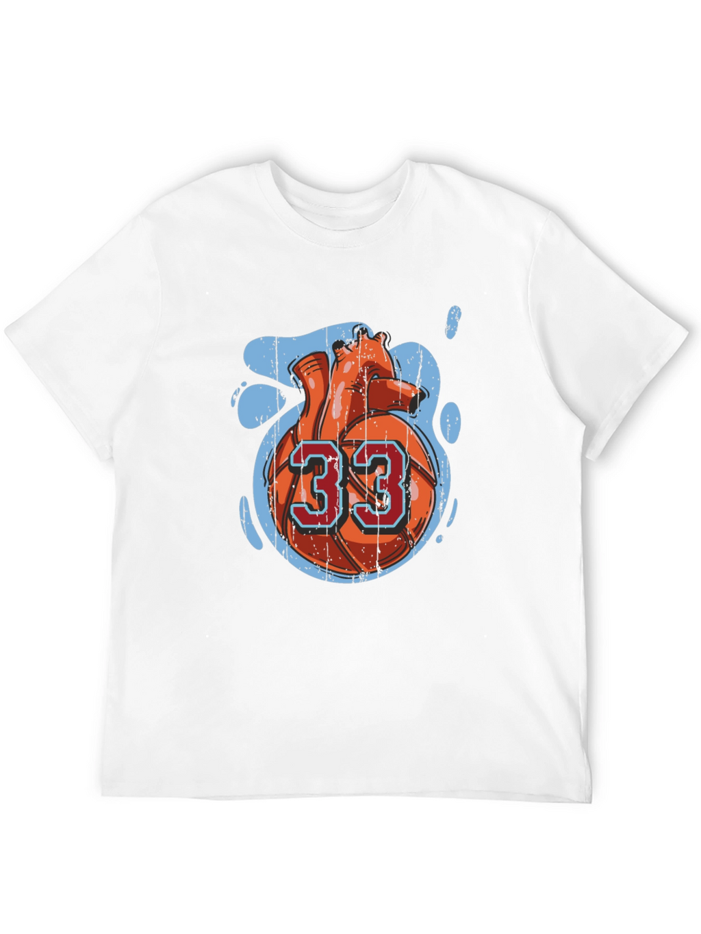 Basketball Heart Number 33 Graphic Tee