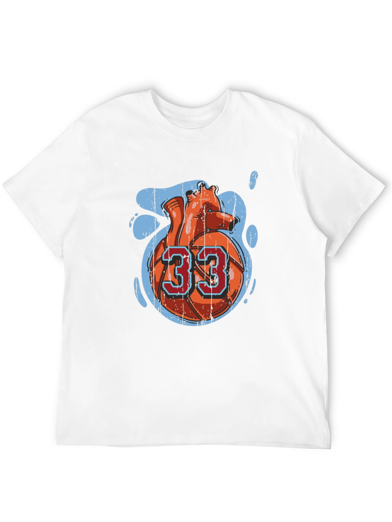 Basketball Heart Number 33 Graphic Tee