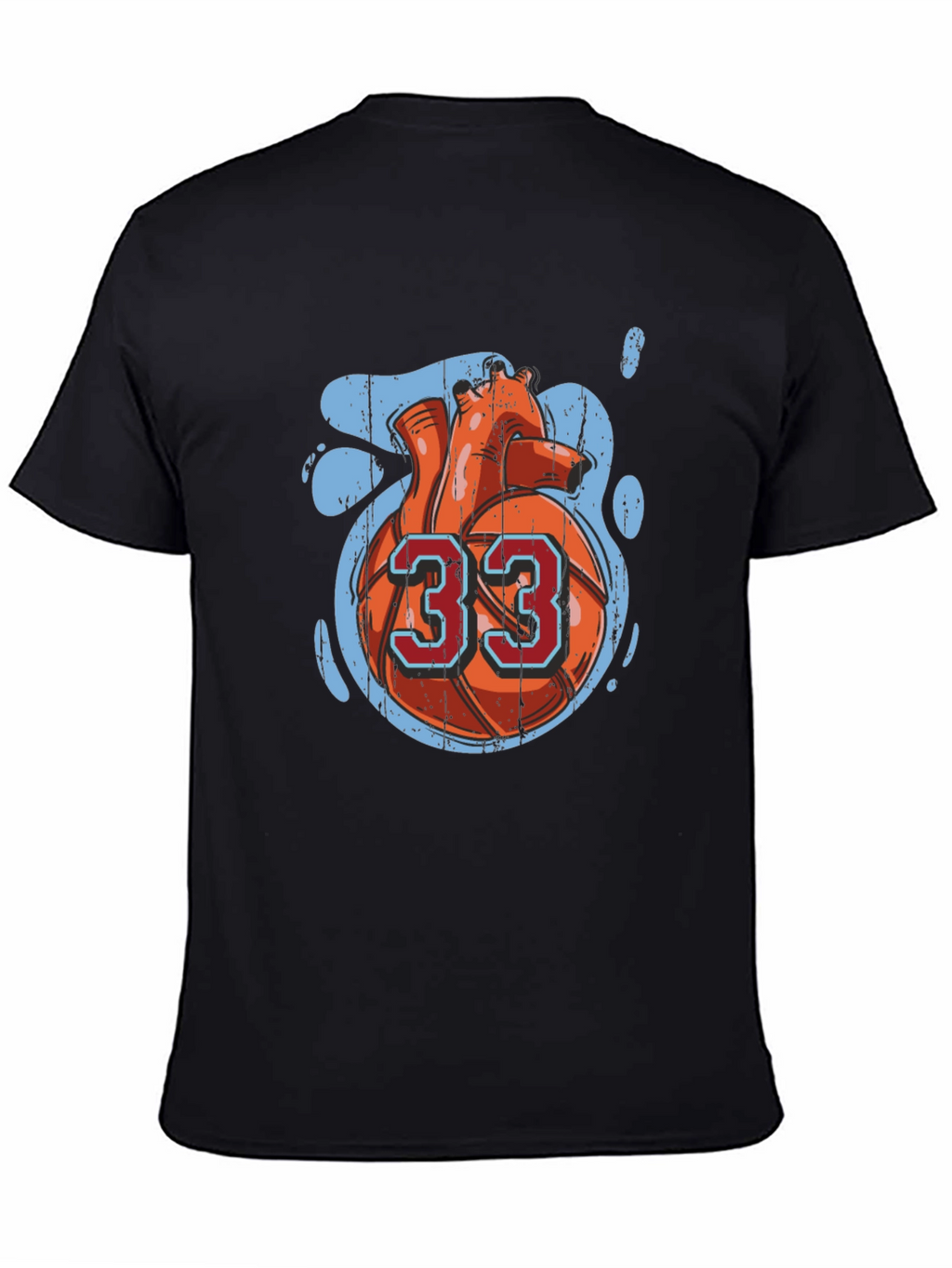 Basketball Heart Number 33 Graphic Tee