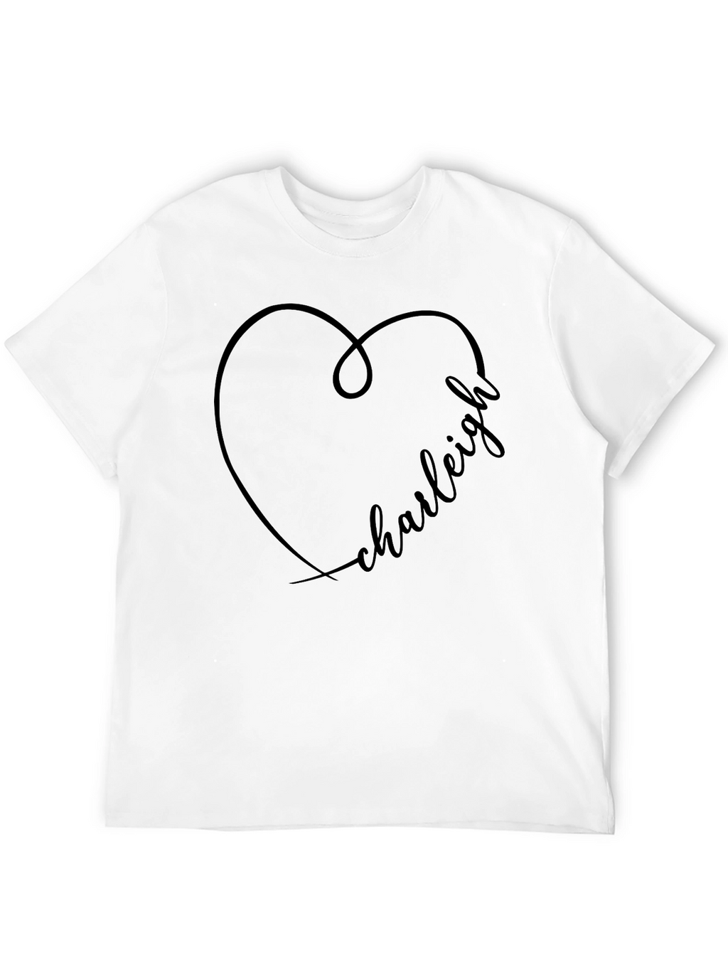 Charleigh Heart Graphic Tee - Stylish Black T-Shirt