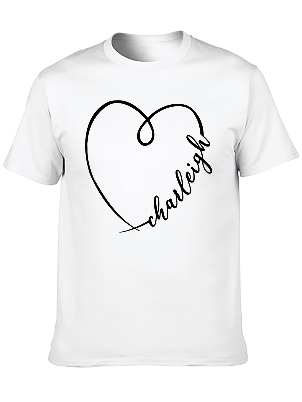 Charleigh Heart Graphic Tee - Stylish Black T-Shirt