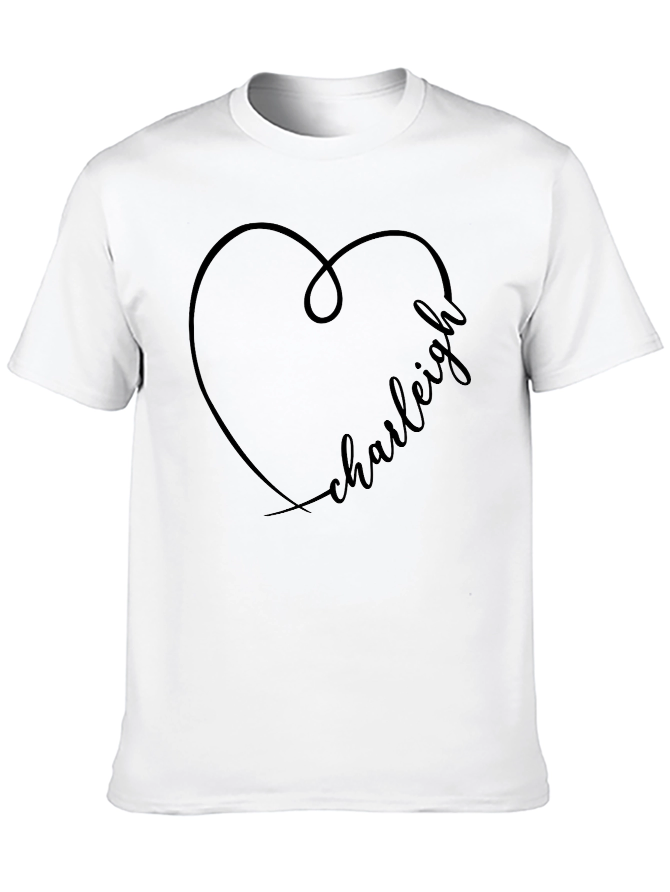 Charleigh Heart Graphic Tee - Stylish Black T-Shirt