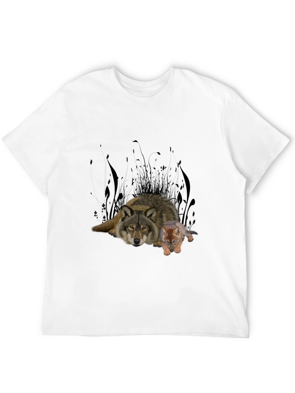 Wolf & Cub Graphic Tee - Black Cotton Blend