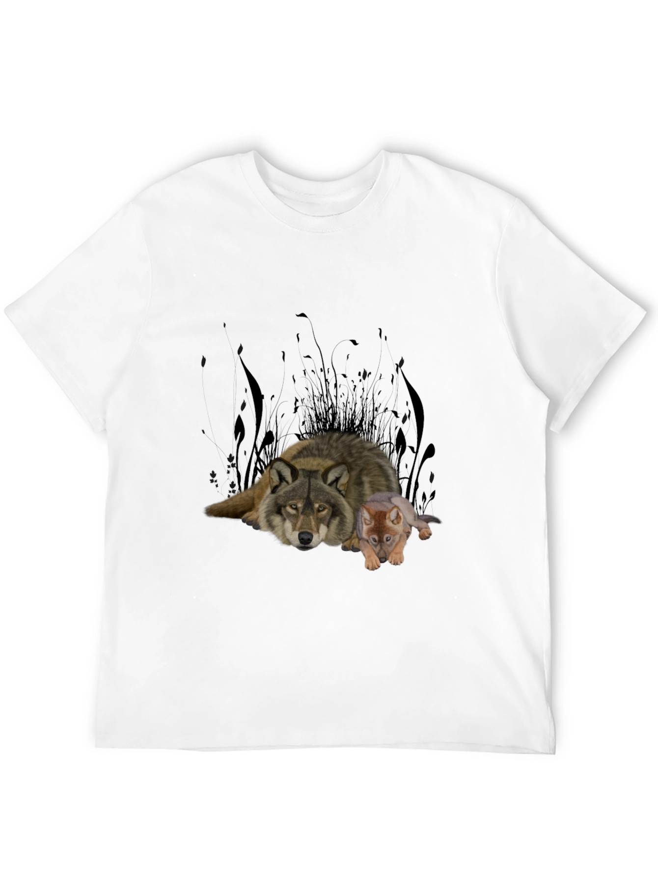 Wolf & Cub Graphic Tee - Black Cotton Blend