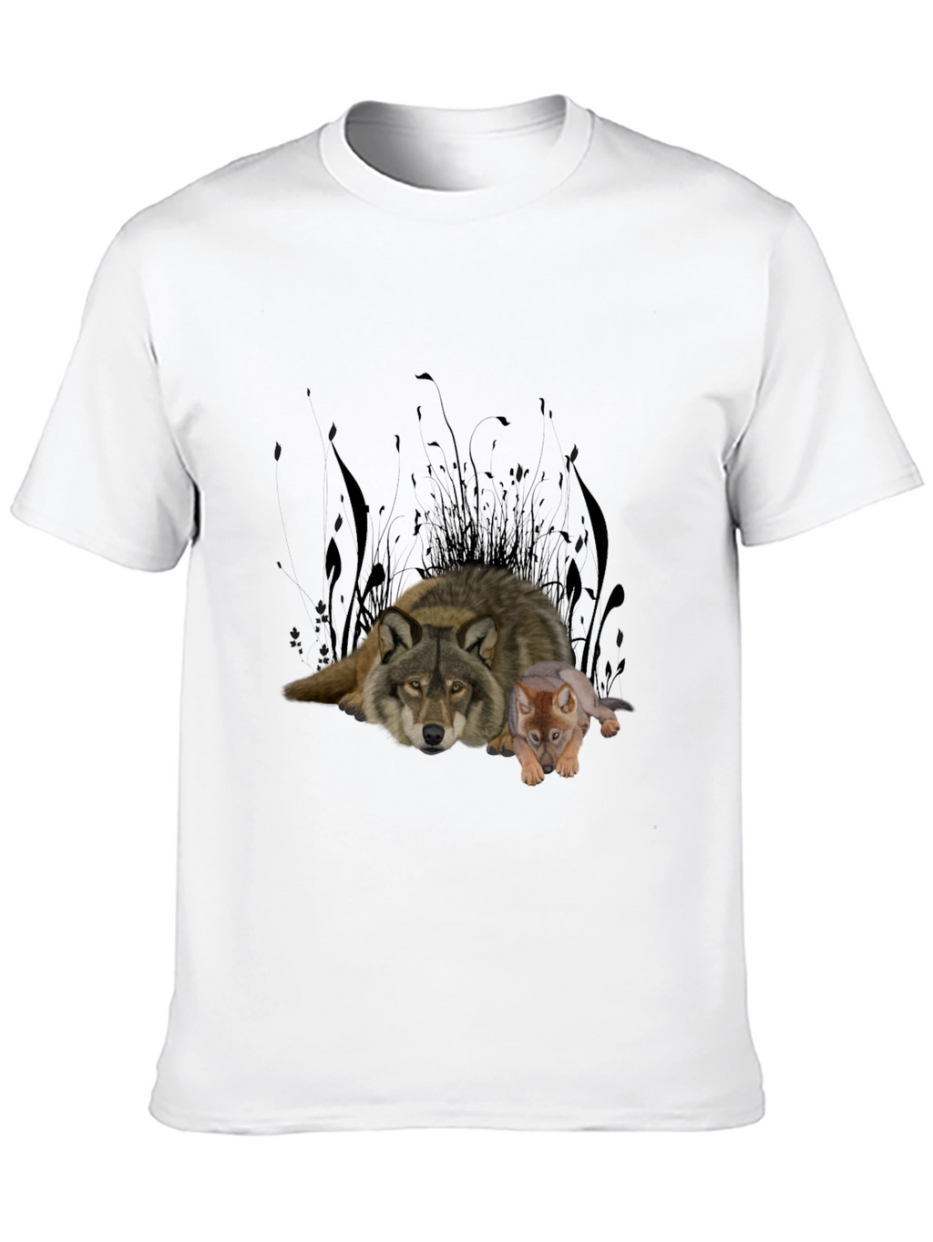 Wolf & Cub Graphic Tee - Black Cotton Blend