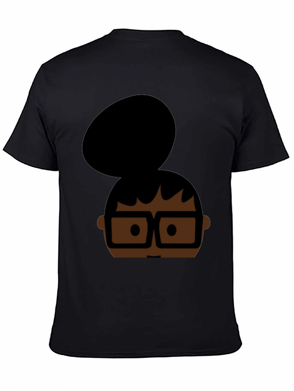Cartoon Bun & Glasses Black T-Shirt