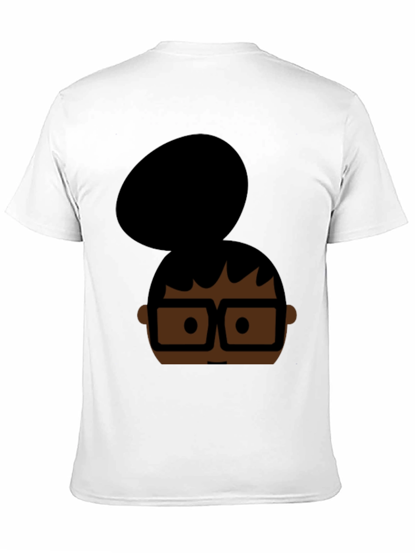 Cartoon Bun & Glasses Black T-Shirt
