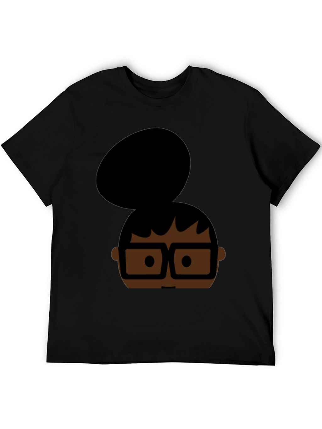 Cartoon Bun & Glasses Black T-Shirt