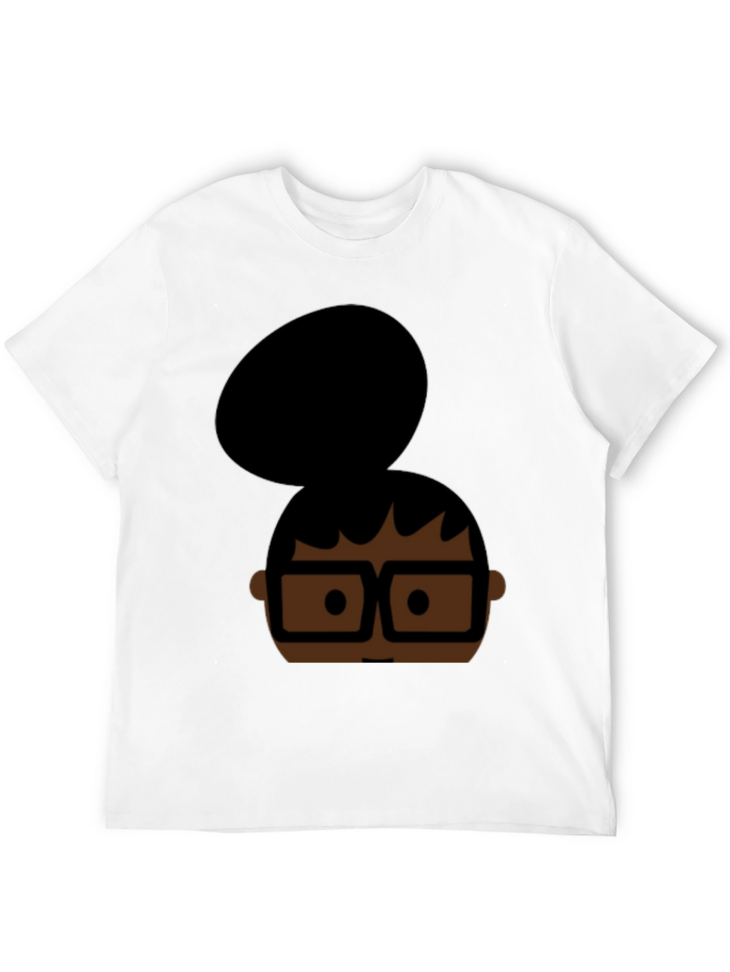 Cartoon Bun & Glasses Black T-Shirt