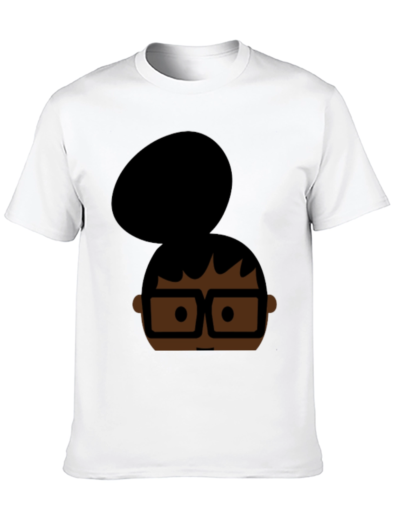 Cartoon Bun & Glasses Black T-Shirt