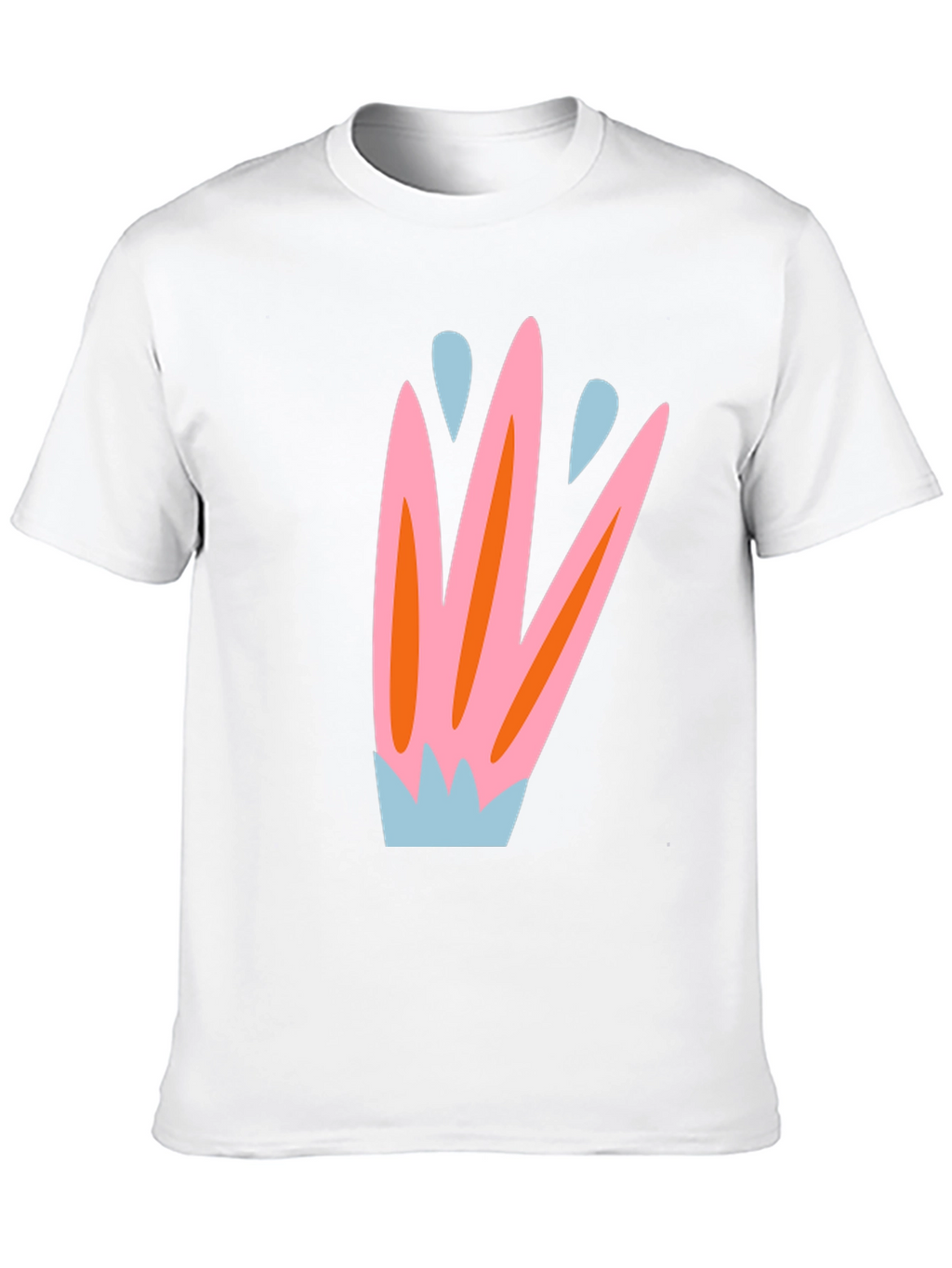 Abstract Floral Print Black T-Shirt