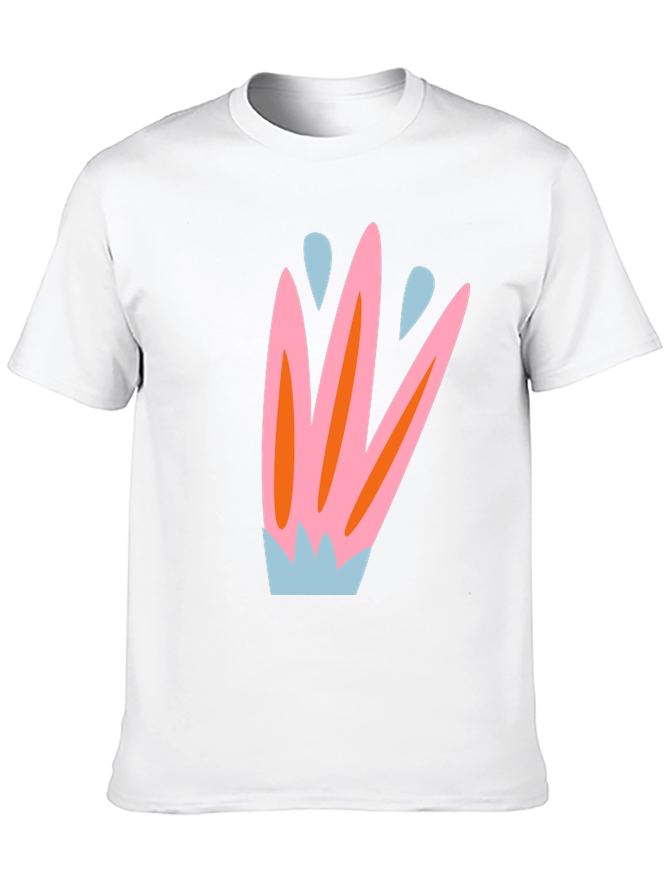 Abstract Floral Print Black T-Shirt