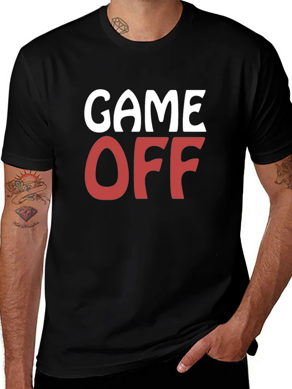 Game Off Graphic Tee - Black Cotton T-Shirt
