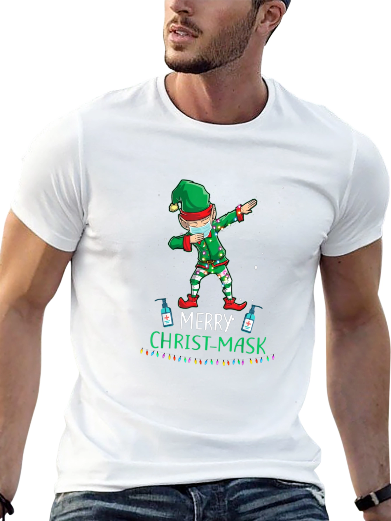 Merry Christ-Mask Elf Dabbing T-Shirt