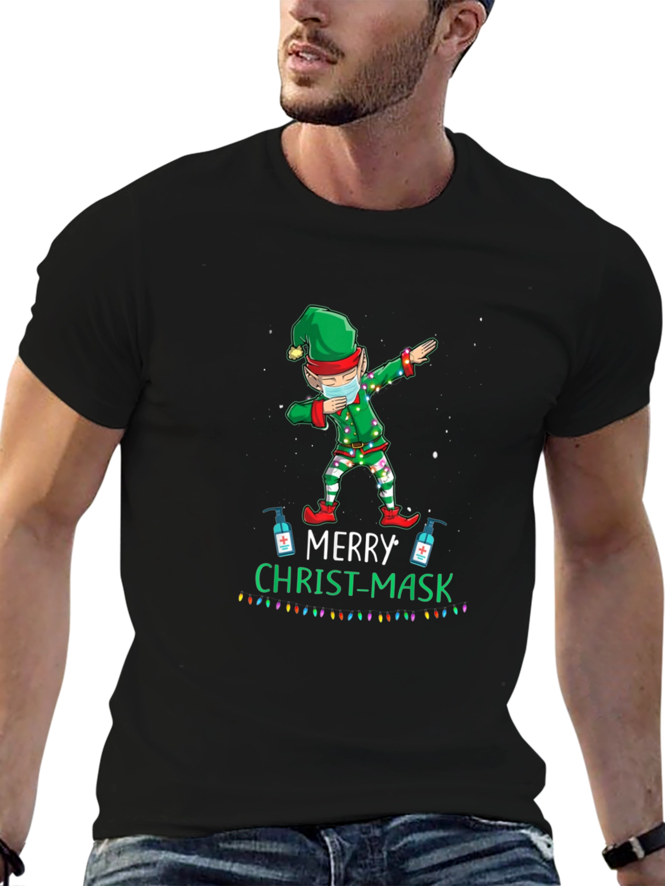 Merry Christ-Mask Elf Dabbing T-Shirt