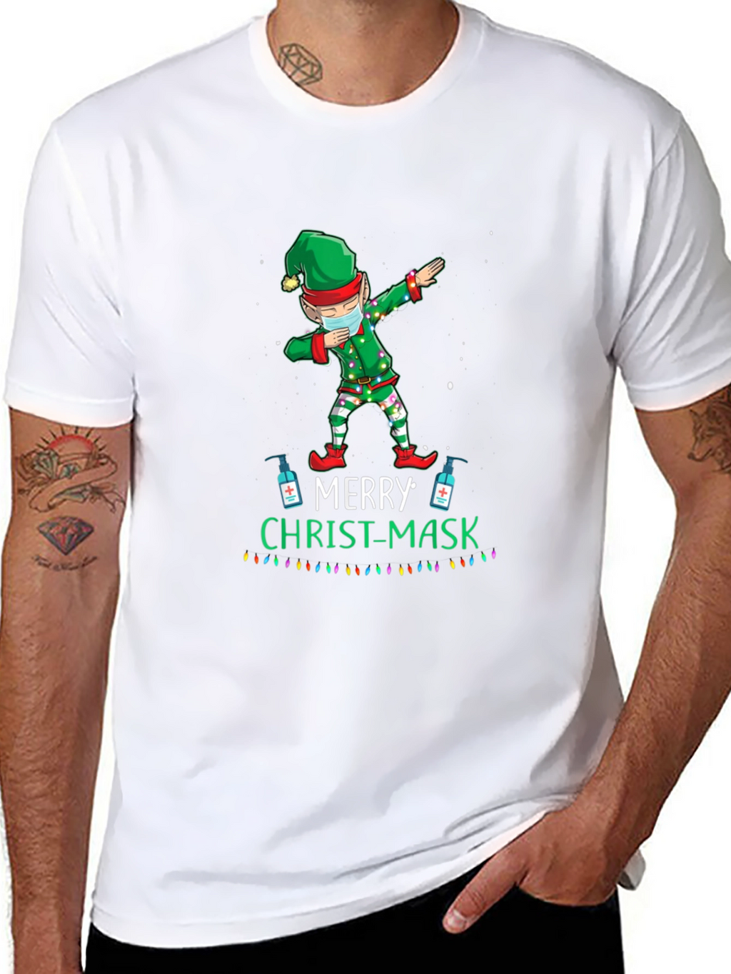 Merry Christ-Mask Elf Dabbing T-Shirt