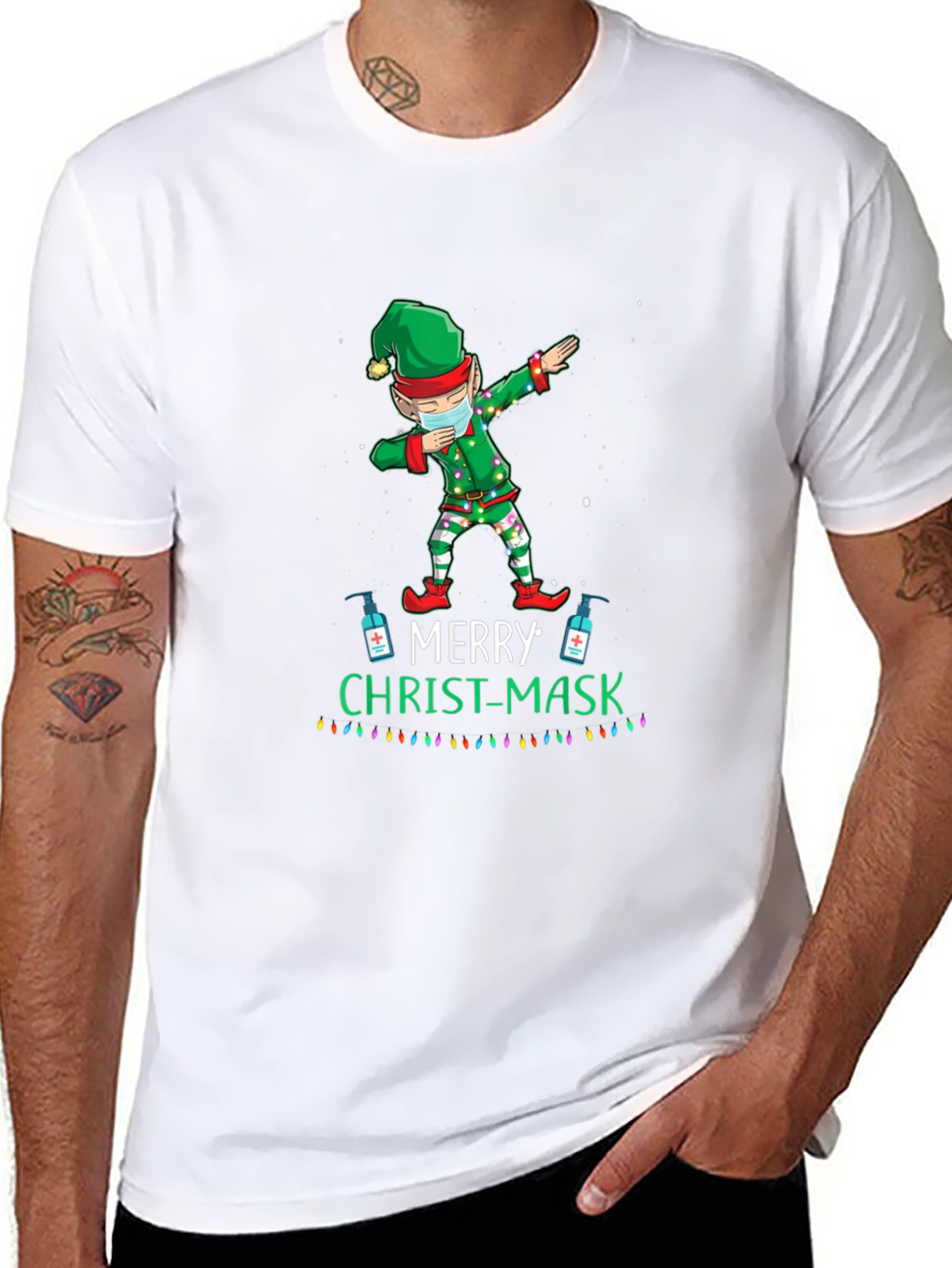 Merry Christ-Mask Elf Dabbing T-Shirt