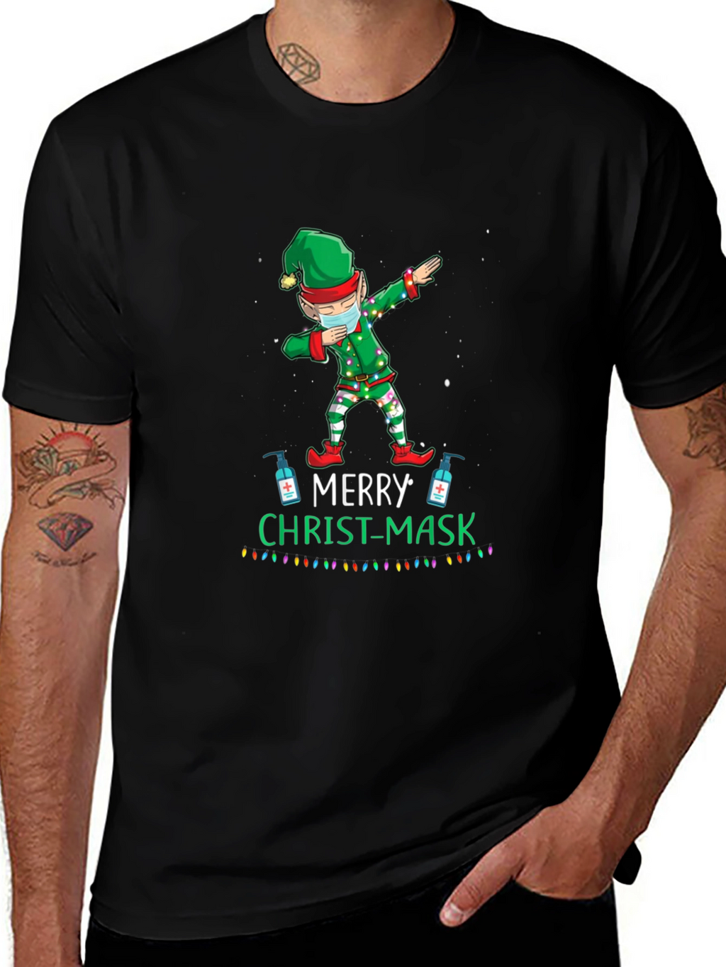 Merry Christ-Mask Elf Dabbing T-Shirt