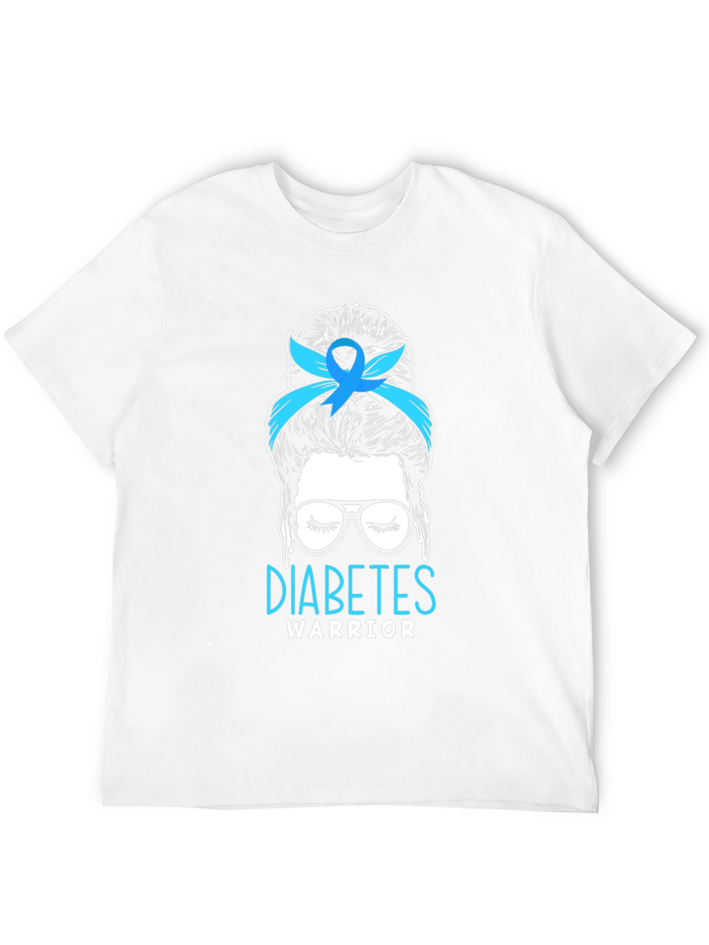 Diabetes Warrior Messy Bun T-Shirt