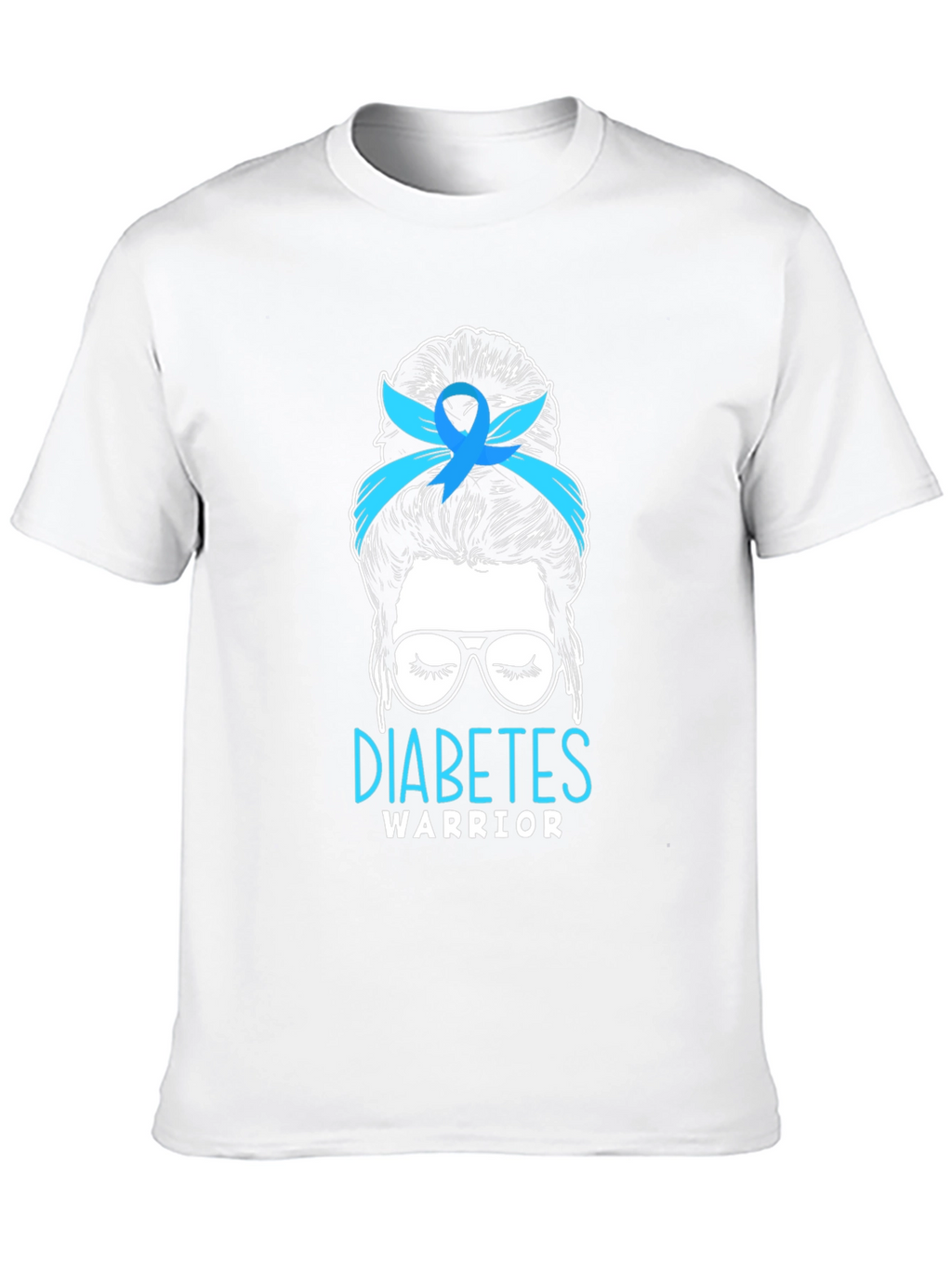 Diabetes Warrior Messy Bun T-Shirt