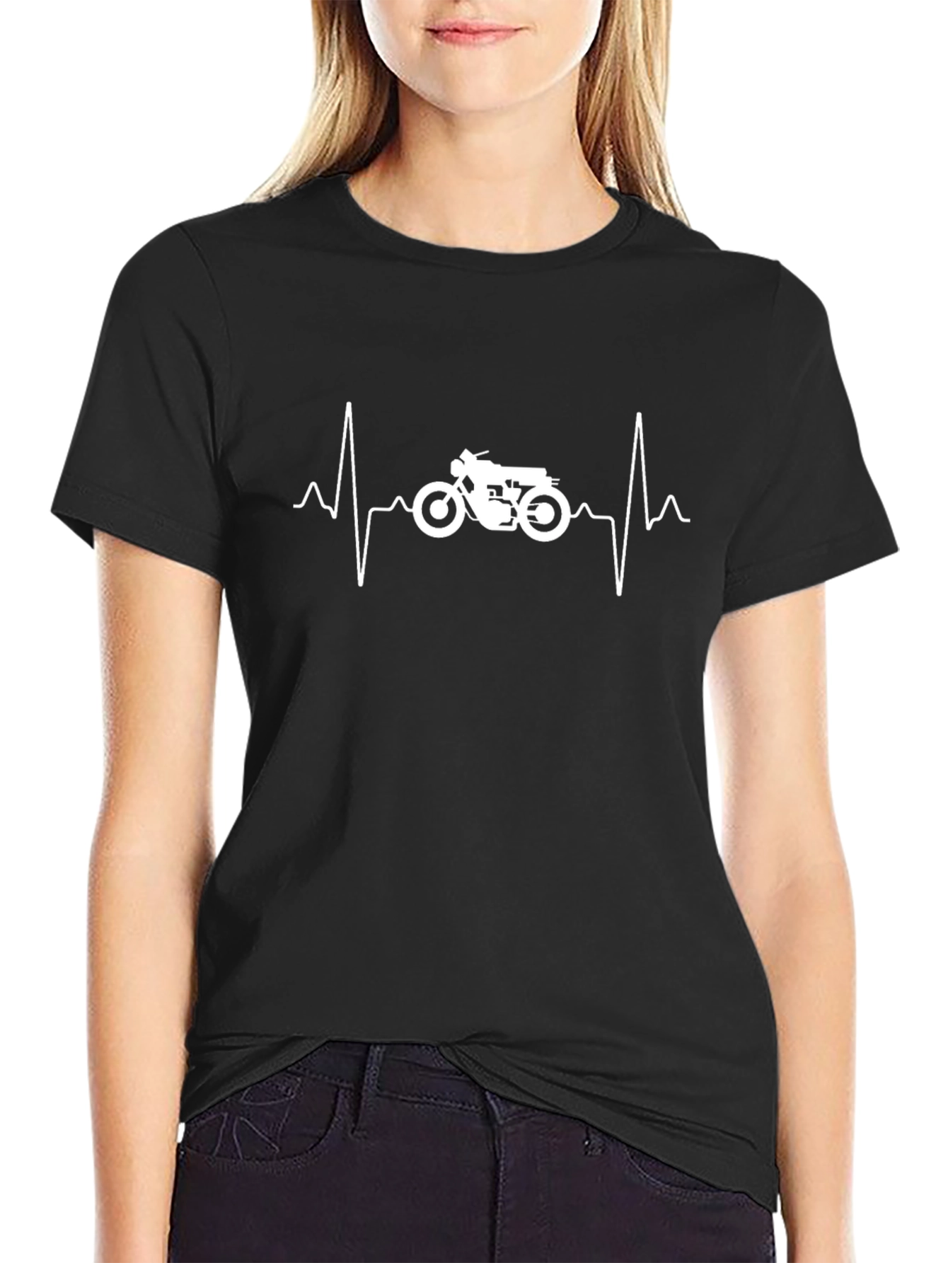 Motorcycle Heartbeat Graphic T-Shirt