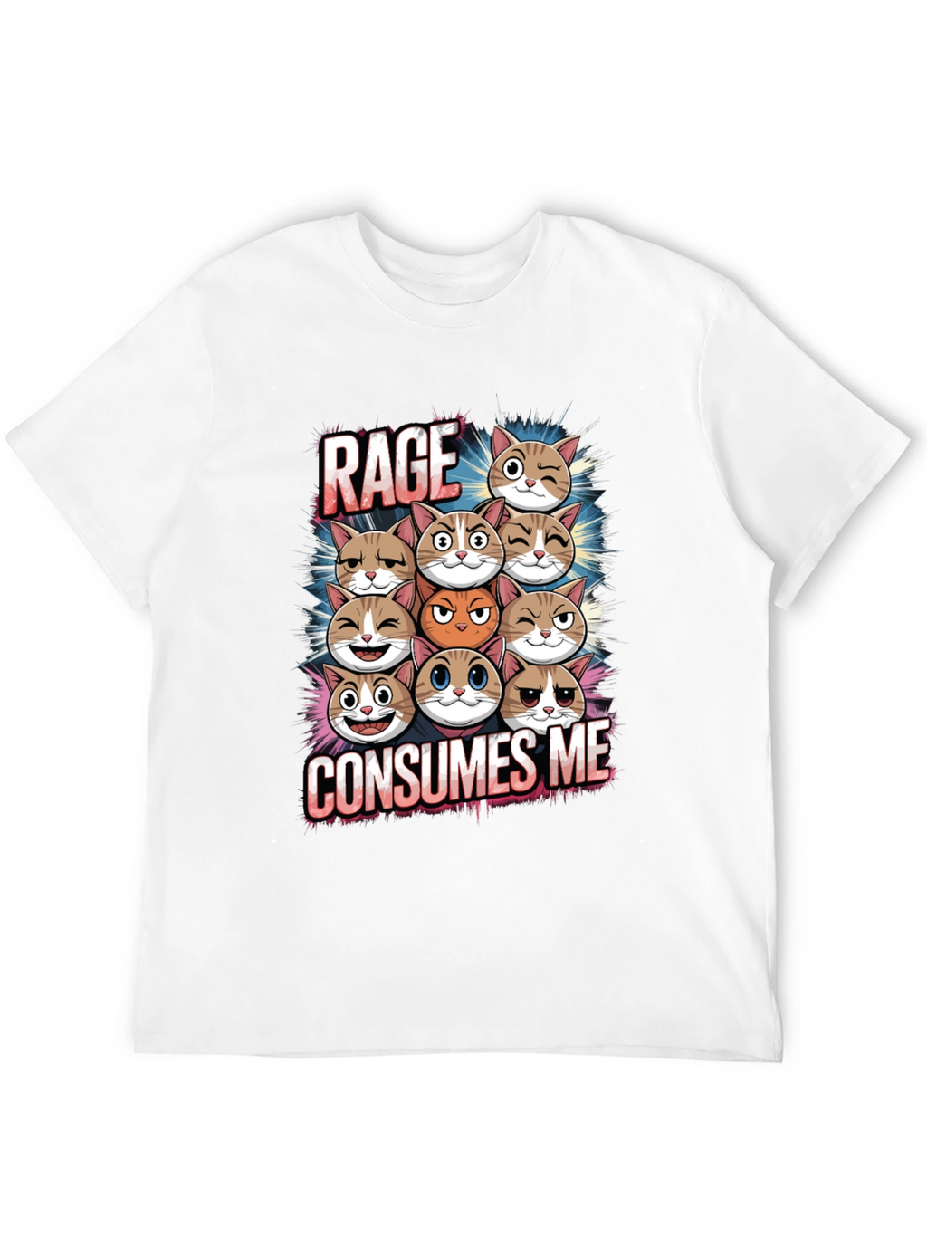 Rage Consumes Me Cats Graphic T-Shirt