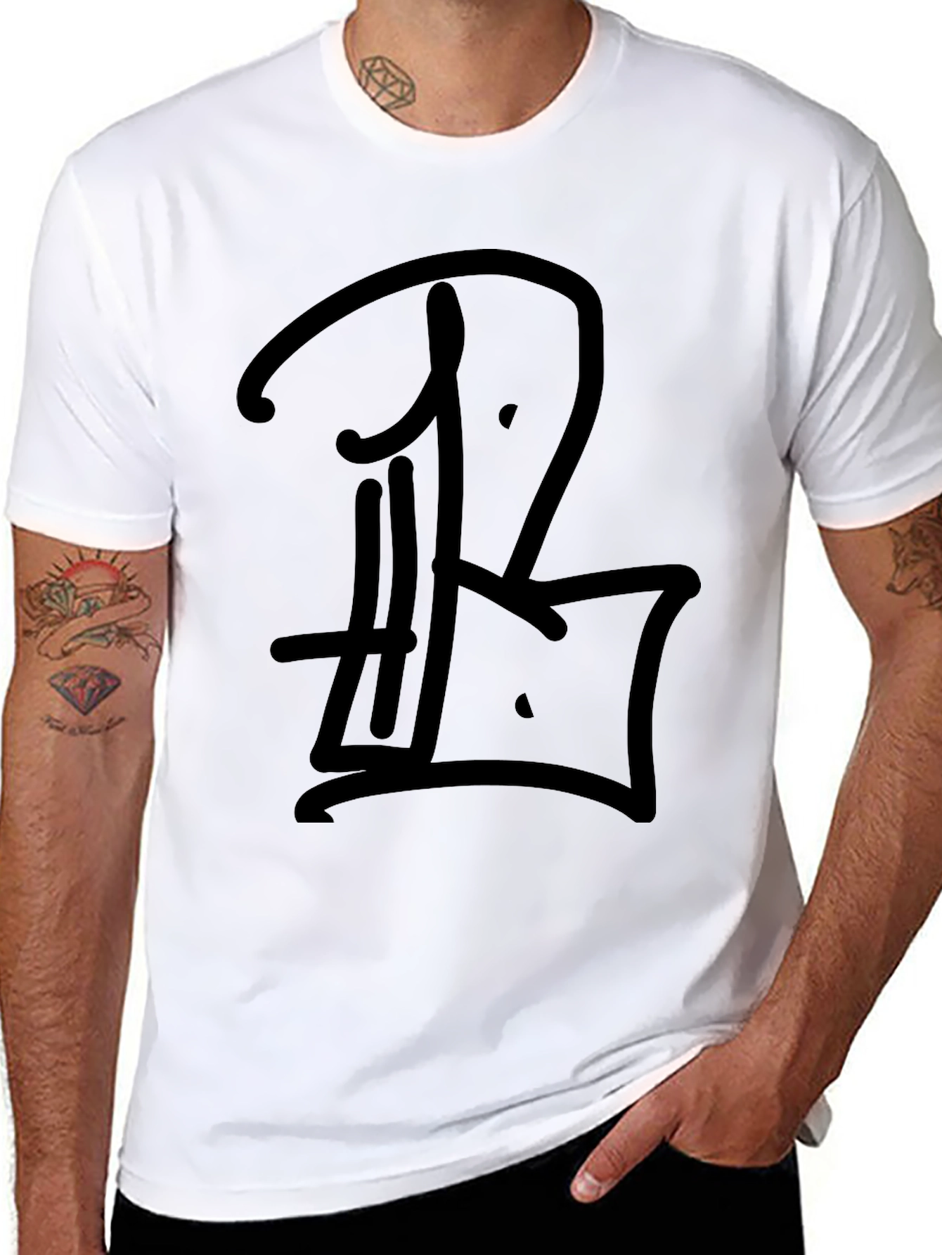 Black T-Shirt with Graphic Print