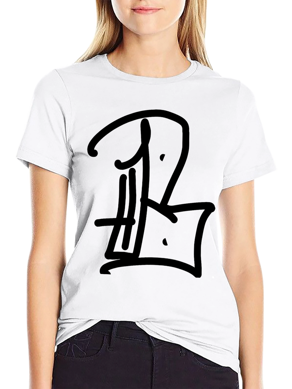 Black T-Shirt with Graphic Print