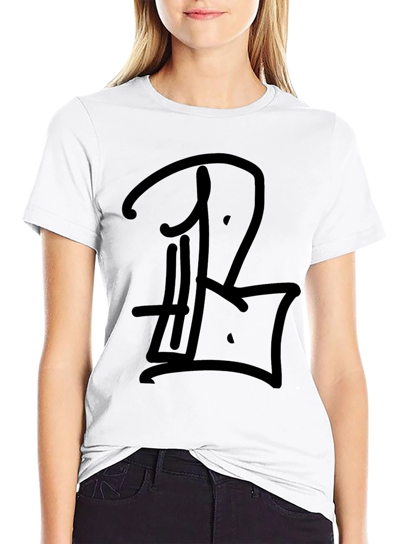 Black T-Shirt with Graphic Print