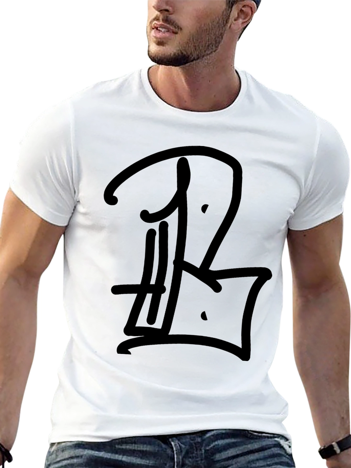 Black T-Shirt with Graphic Print