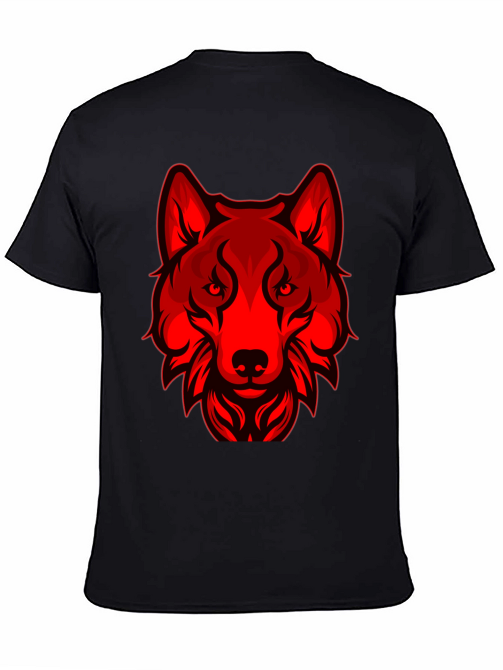 Red Wolf Graphic T-Shirt - Mens Black Tee