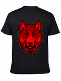 Red Wolf Graphic T-Shirt - Mens Black Tee