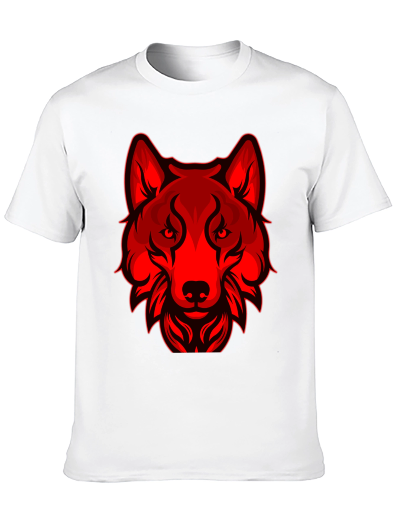 Red Wolf Graphic T-Shirt - Mens Black Tee