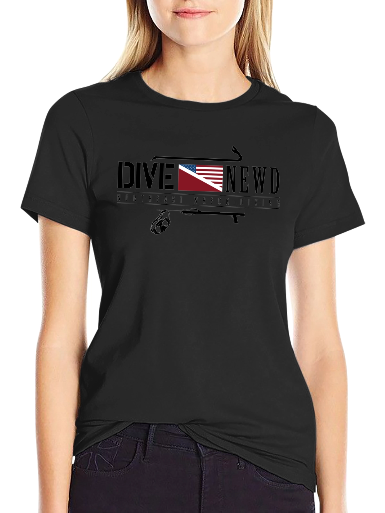 Dive NEWD Black T-Shirt - Northeast Wreck Diving Apparel