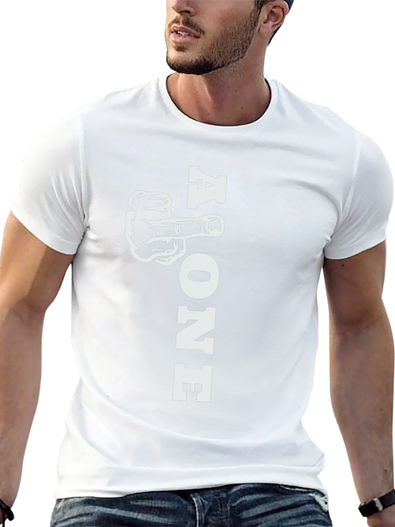 Alone Middle Finger Graphic T-Shirt