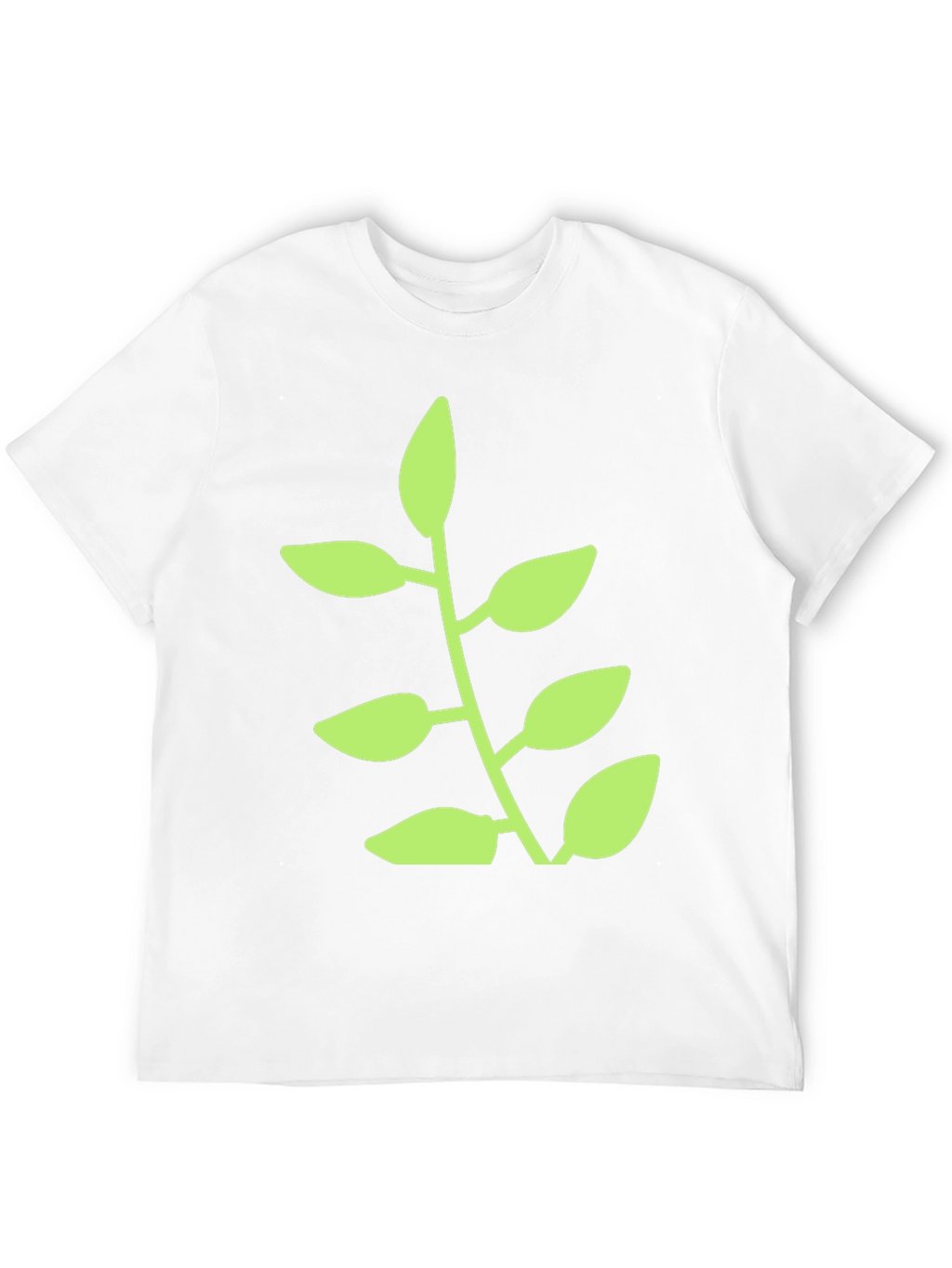 Green Plant Graphic Black T-Shirt
