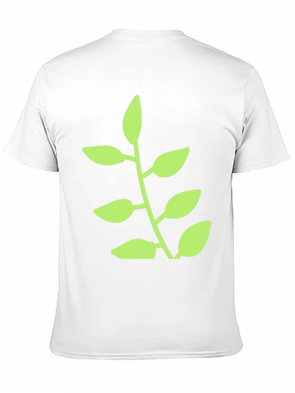 Green Plant Graphic Black T-Shirt