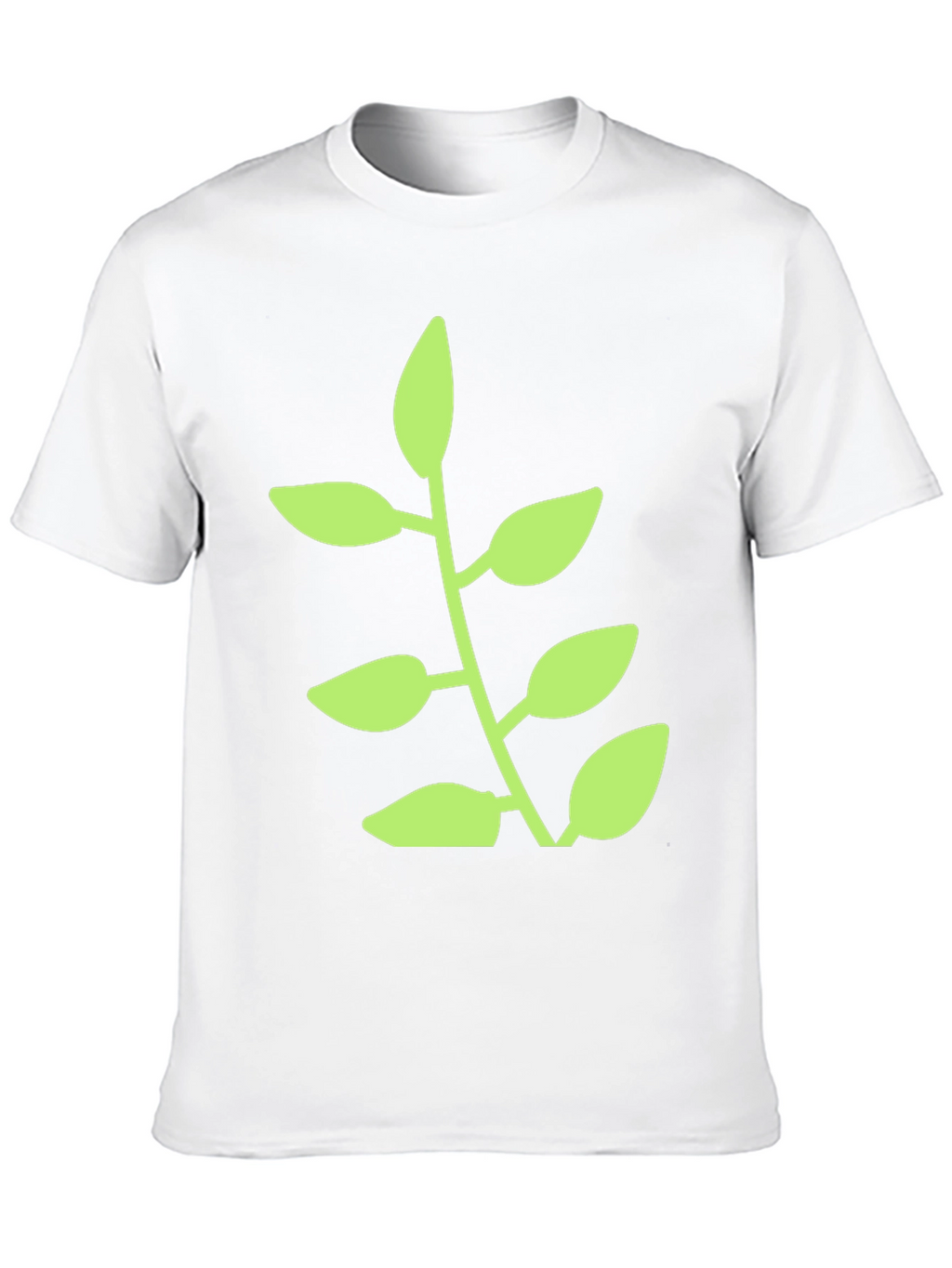 Green Plant Graphic Black T-Shirt