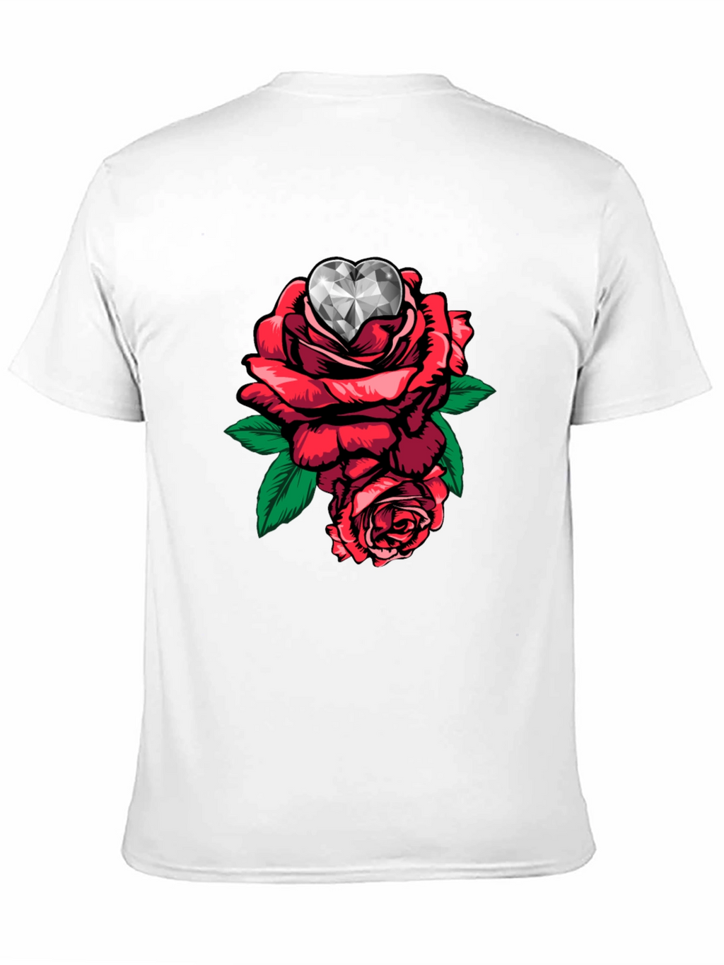 Rose Diamond Heart Graphic T-Shirt