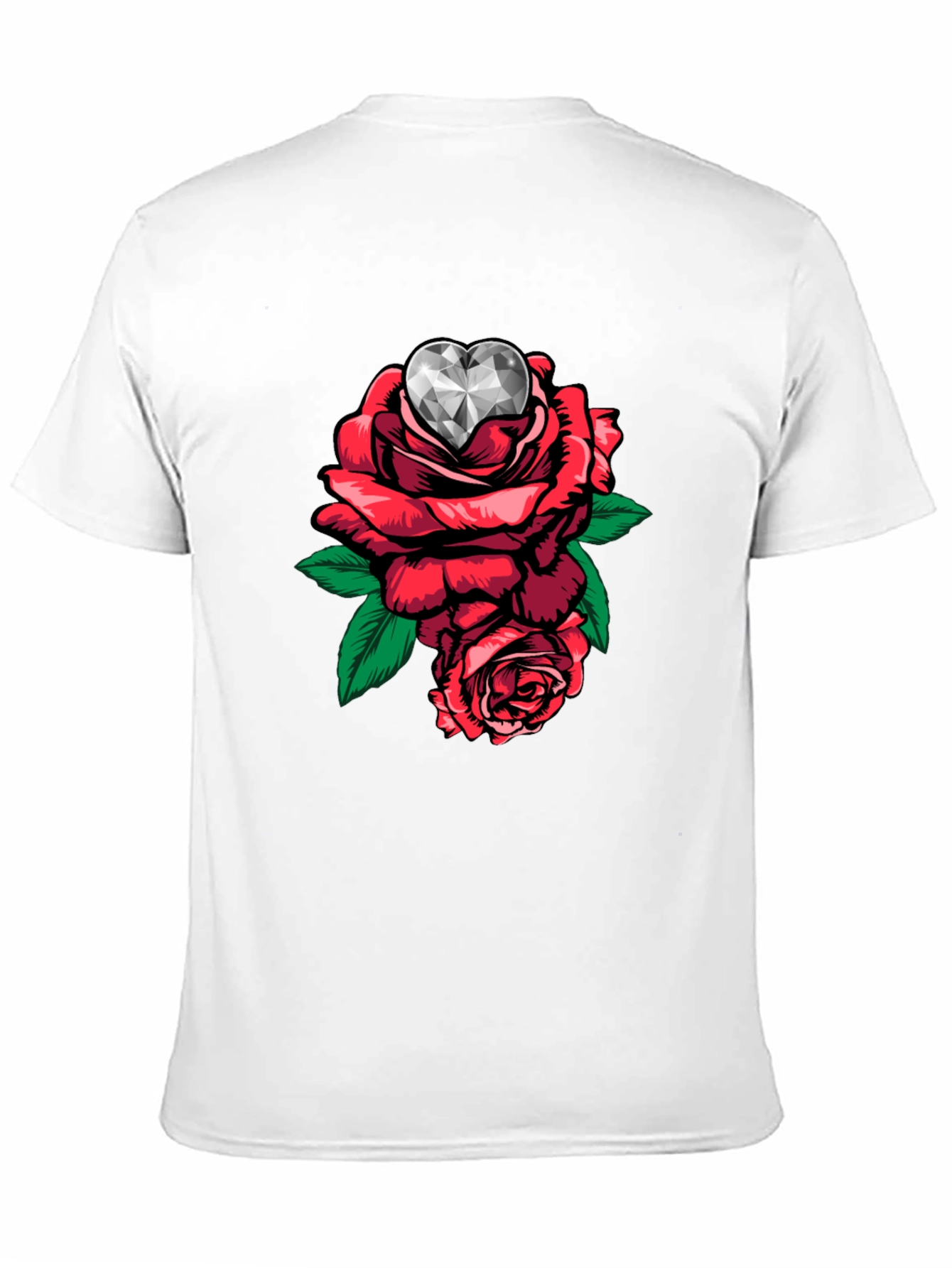 Rose Diamond Heart Graphic T-Shirt