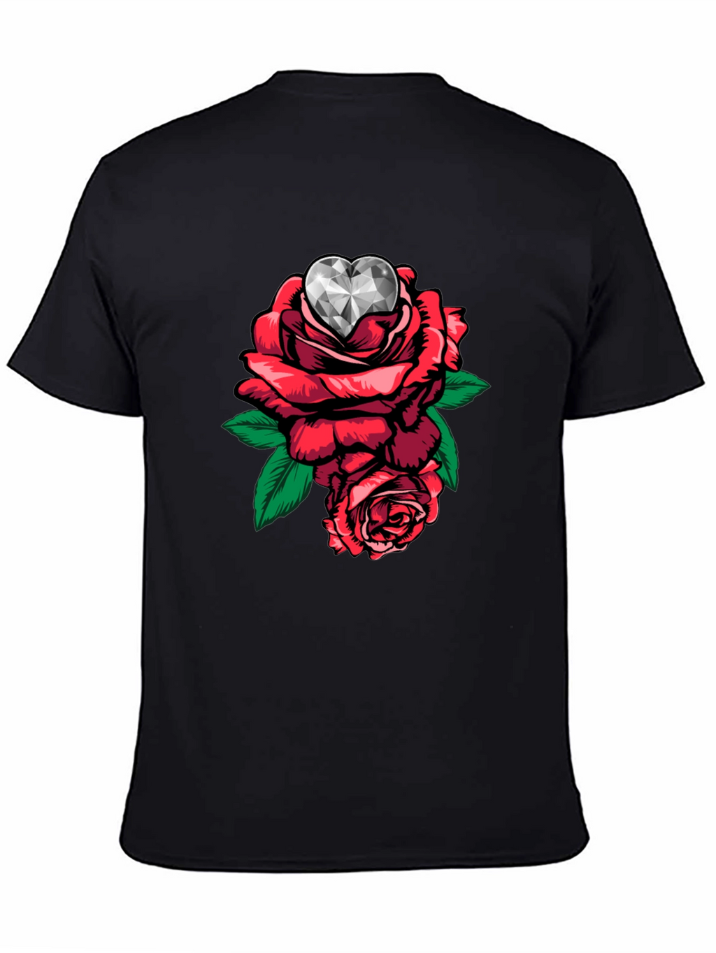 Rose Diamond Heart Graphic T-Shirt