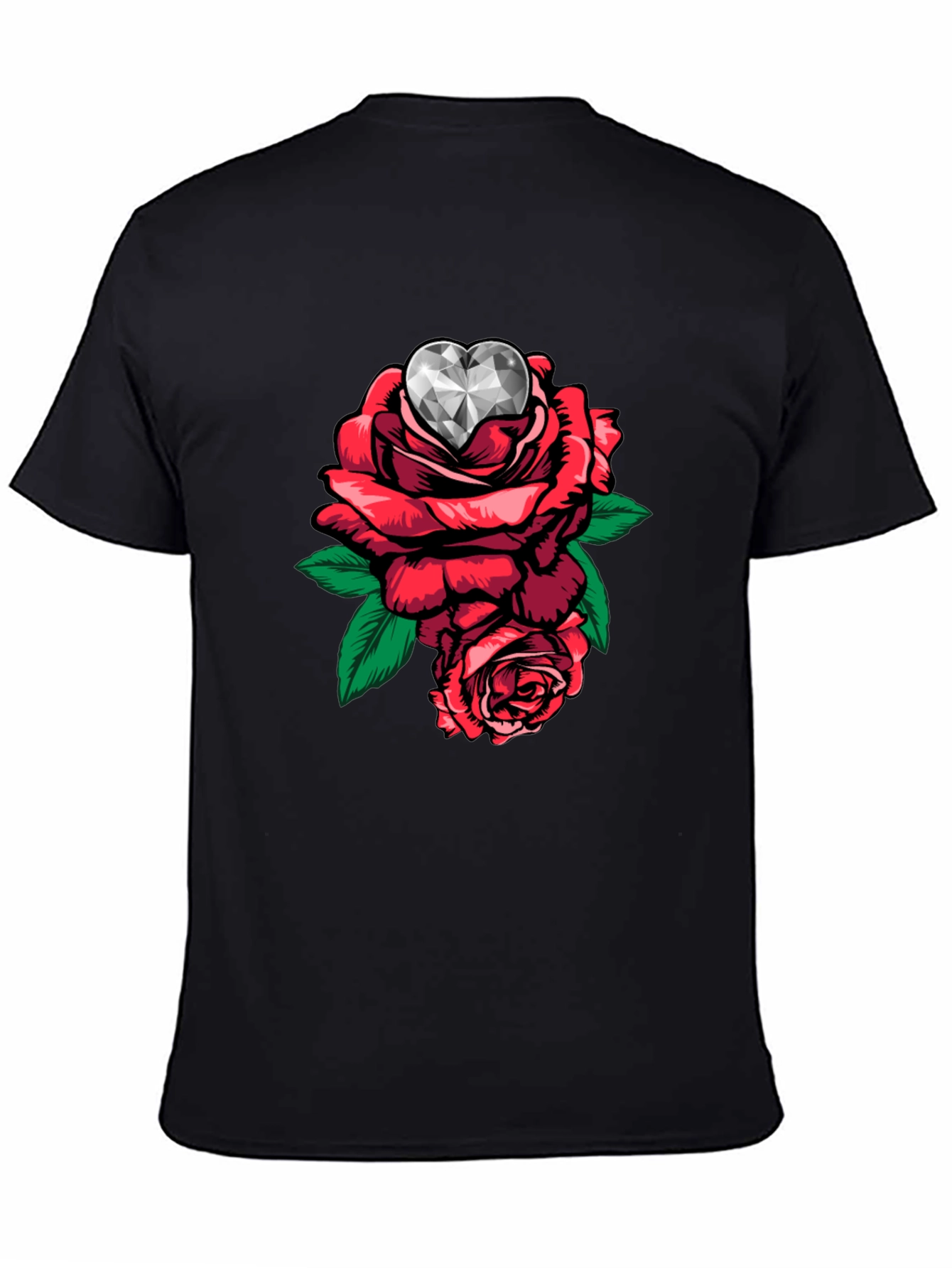Rose Diamond Heart Graphic T-Shirt