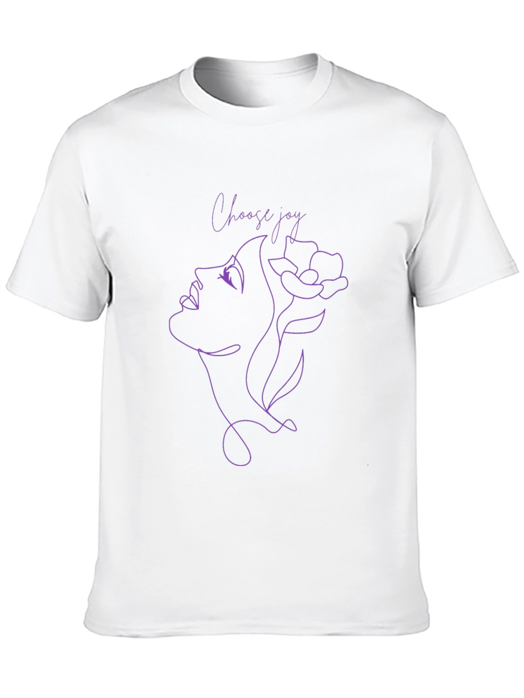 Choose Joy T-Shirt: Elegant Line Art Black Cotton