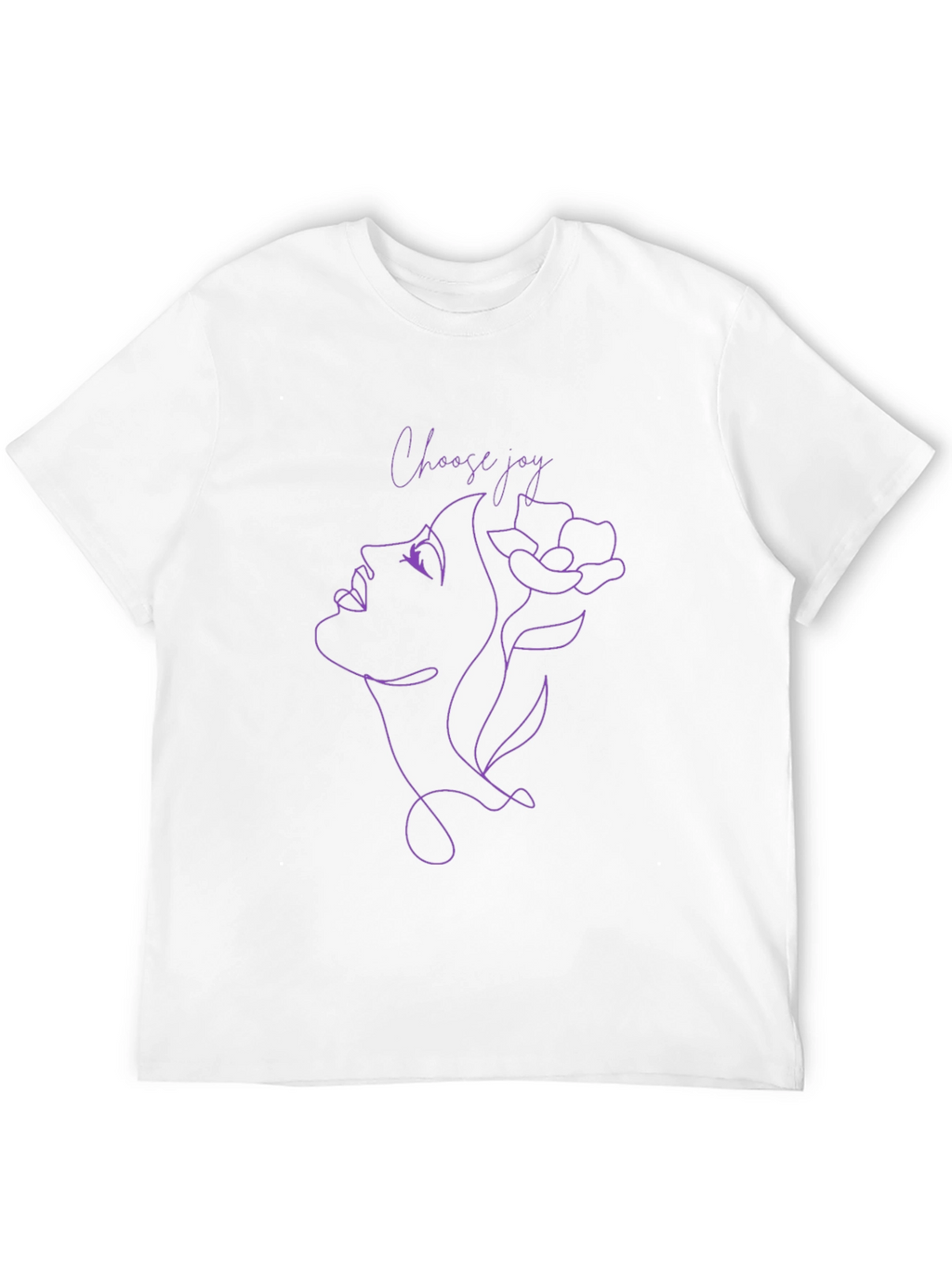 Choose Joy T-Shirt: Elegant Line Art Black Cotton