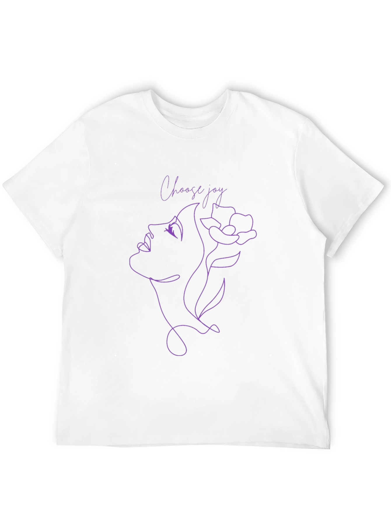 Choose Joy T-Shirt: Elegant Line Art Black Cotton