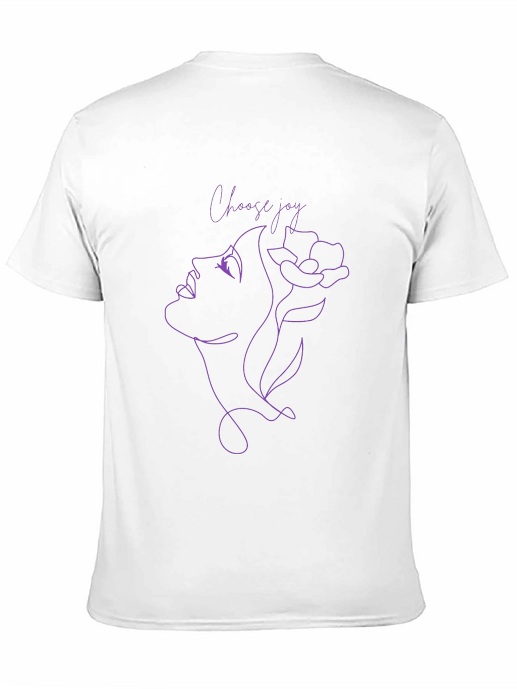 Choose Joy T-Shirt: Elegant Line Art Black Cotton