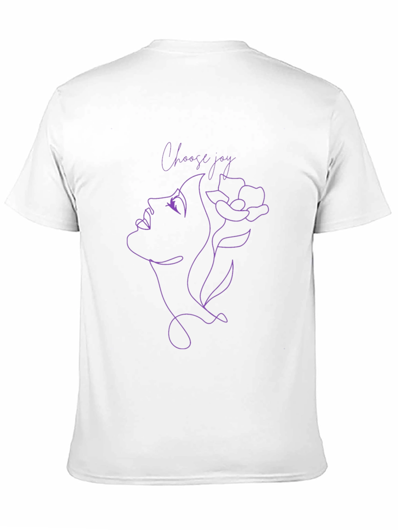 Choose Joy T-Shirt: Elegant Line Art Black Cotton