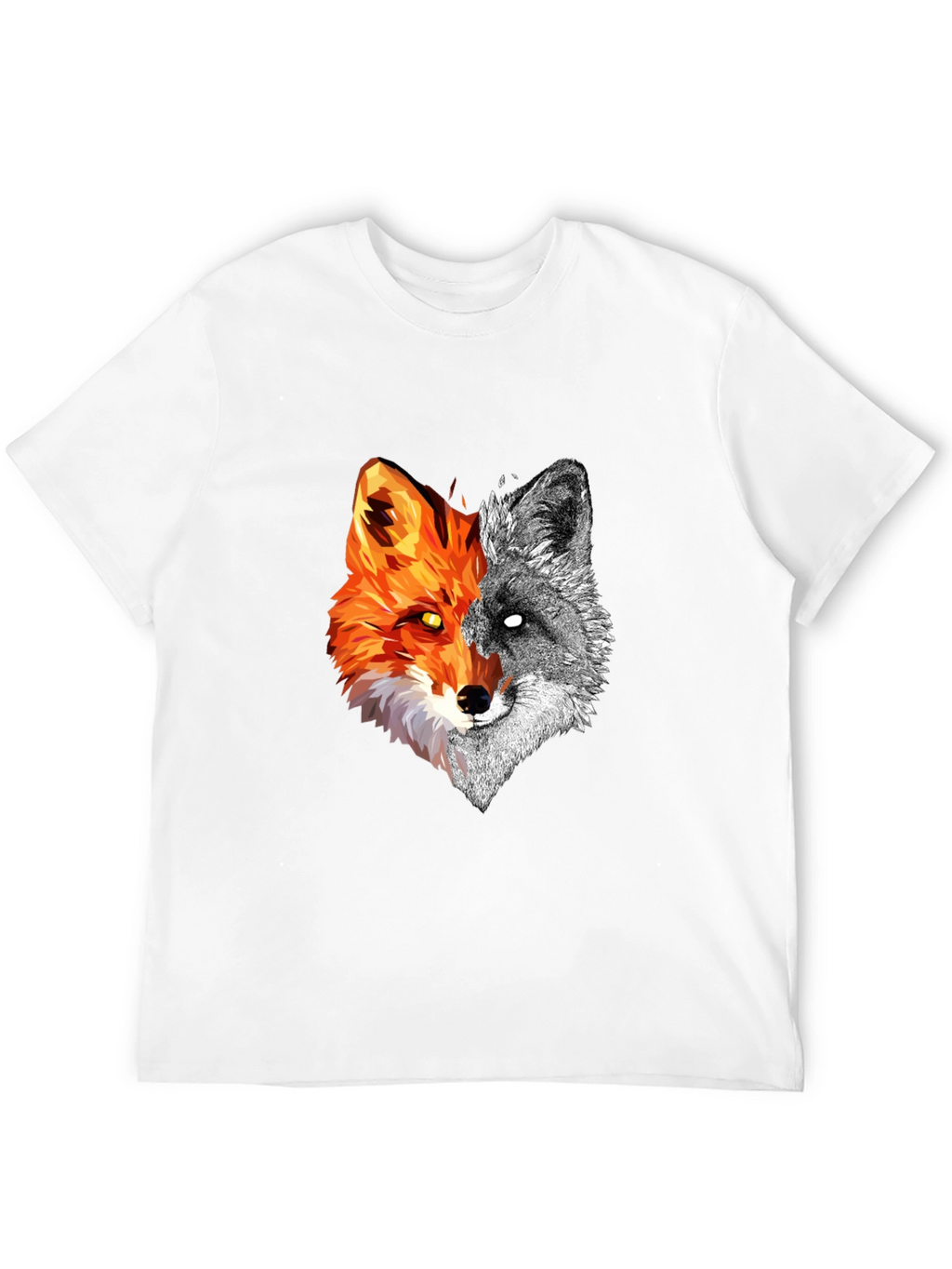 Dual Fox Graphic Tee - Stylish Mens Black T-Shirt