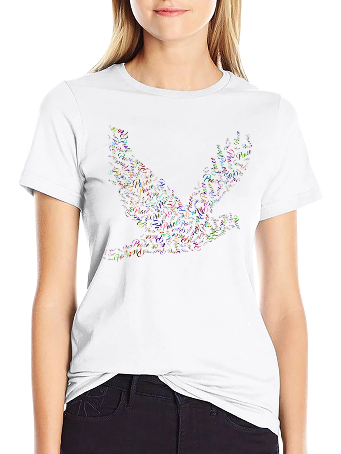 Peace Dove Graphic Print T-Shirt