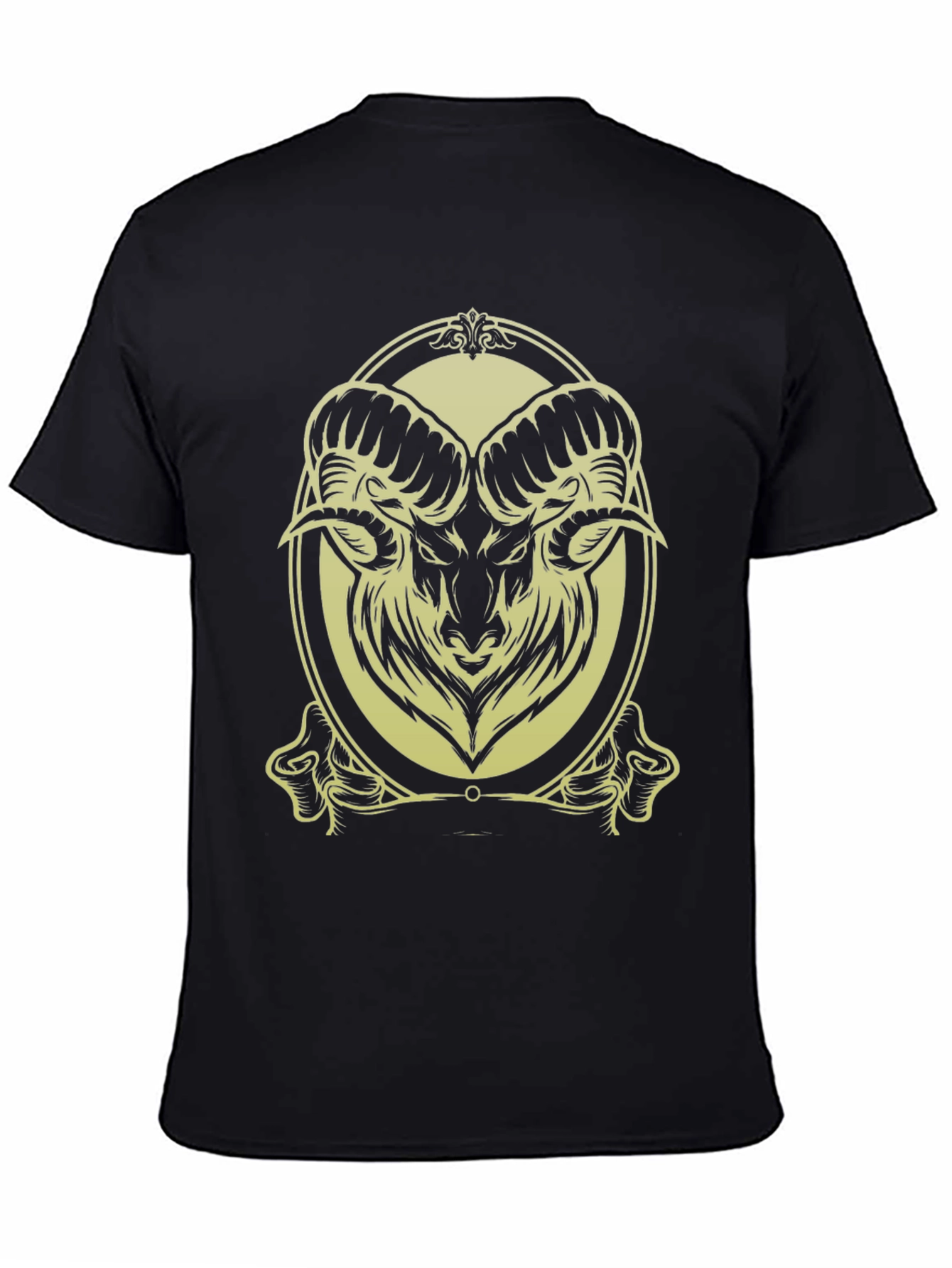Ram Graphic Tee - Black Cotton Blend - Stylish & Unique Design